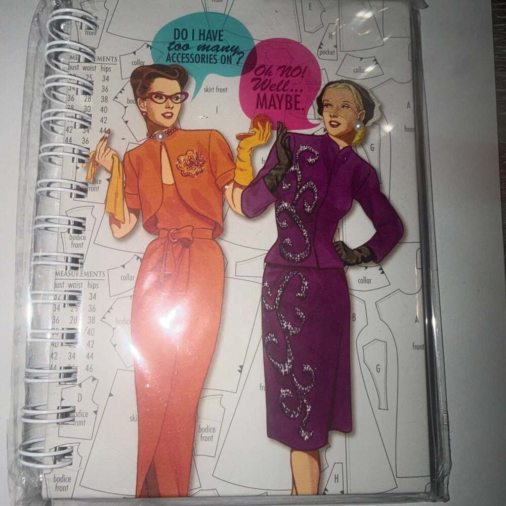 Prima Design Vintage Fashion Illustration Spiral Notebook Journal